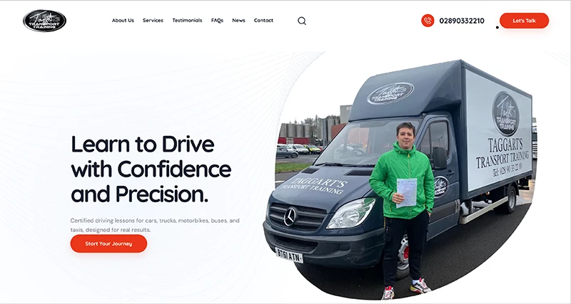 Taggart Transport Training website screenshot
